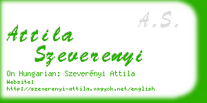 attila szeverenyi business card